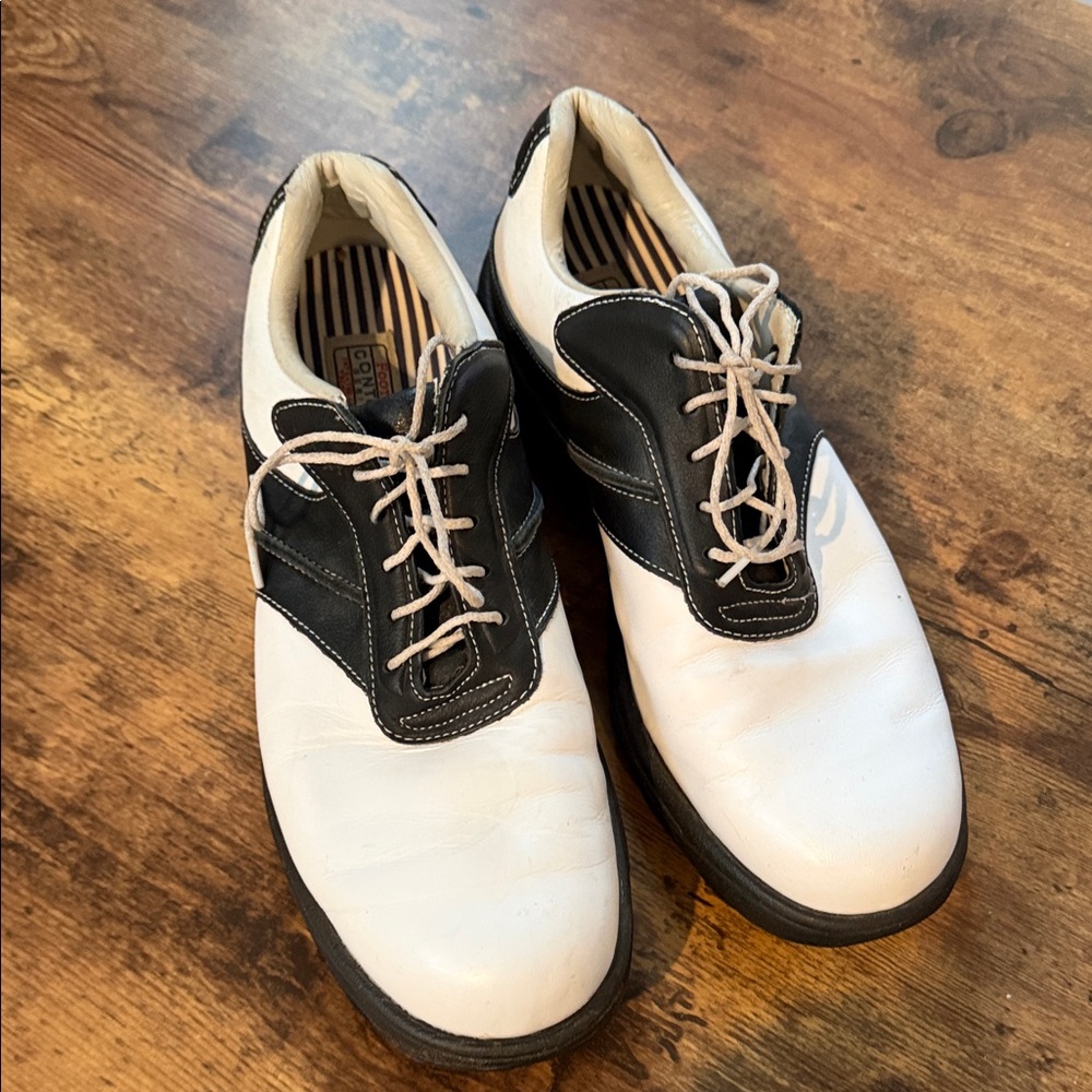 FootJoy Classic Black and White Golf Shoes - Picture 1 of 6
